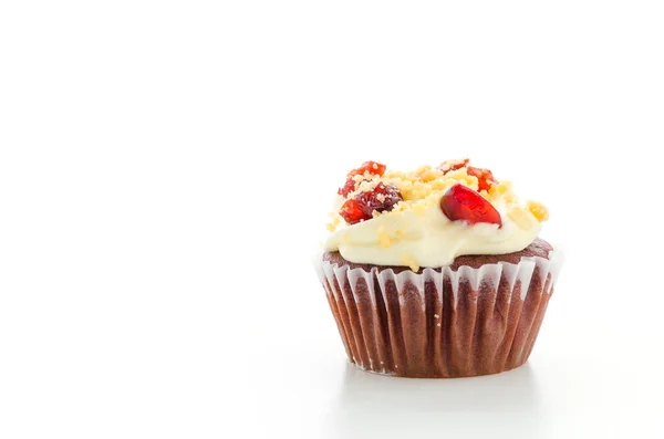 Punainen cupcake sametti — kuvapankkivalokuva