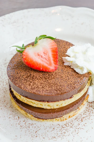 Chokladpudding pannkaka — Stockfoto