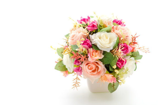 Strauß Blumen isoliert auf weiß — Stockfoto