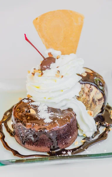 Chocolate lava cake — Stock Photo, Image