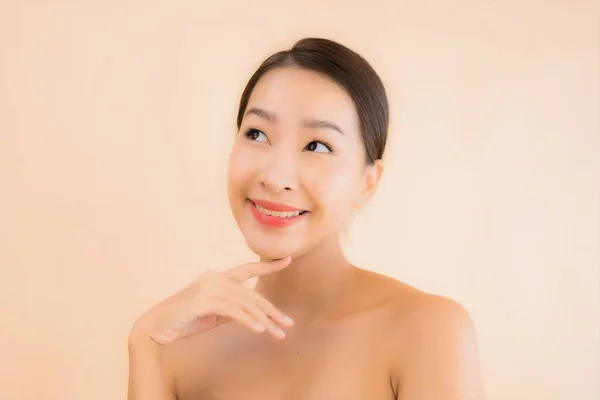 Retrato Bonito Jovem Asiático Rosto Mulher Com Beleza Spa Wellness — Fotografia de Stock