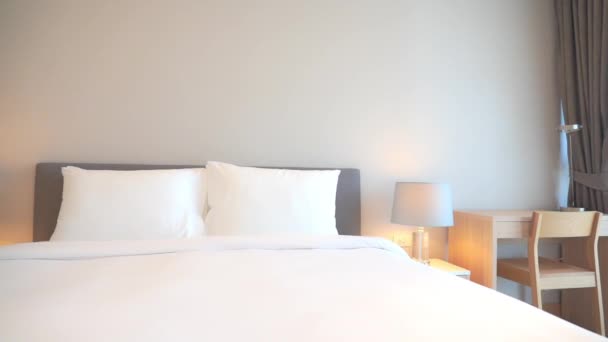 Krásný Luxusní Pokoj Interiér Hotelovém Resortu — Stock video
