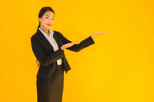 Mooi Portret Jong Bedrijf Aziatische Vrouw Gelukkig Glimlach Veel Actie — Stockfoto