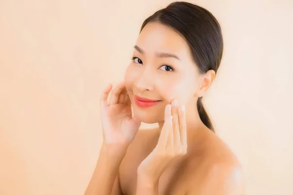 Porträt Schöne Junge Asiatische Gesicht Frau Mit Beauty Wellness Und — Stockfoto