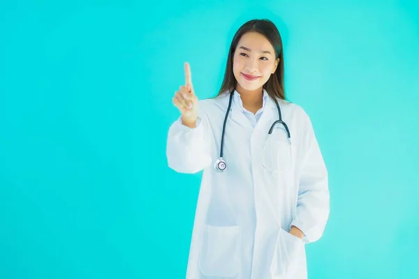 Retrato Hermosa Joven Asiática Médico Mujer Con Estetoscopio Para Uso — Foto de Stock