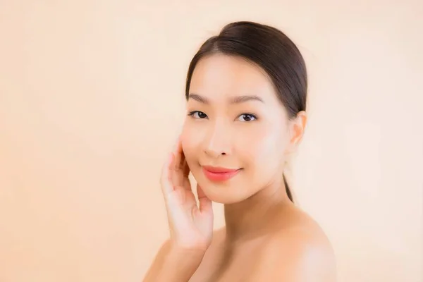 Porträt Schöne Junge Asiatische Gesicht Frau Mit Beauty Wellness Und — Stockfoto