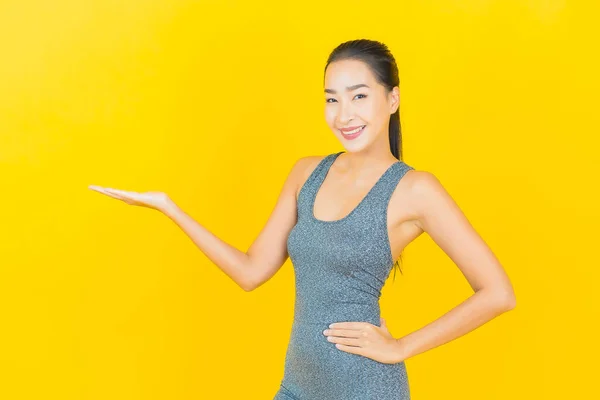 Portret Mooie Jonge Aziatische Vrouw Met Sportkleding Klaar Voor Oefening — Stockfoto