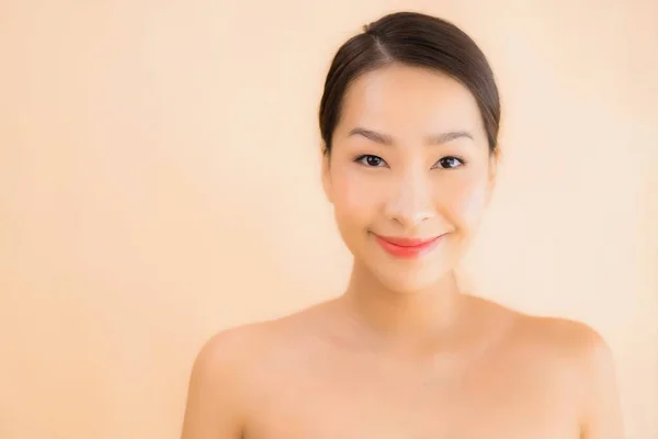 Retrato Bonito Jovem Asiático Rosto Mulher Com Beleza Spa Wellness — Fotografia de Stock