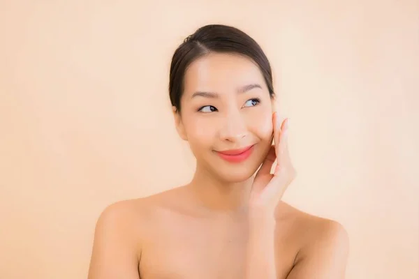 Portrait Belle Jeune Asiatique Visage Femme Avec Beauté Spa Bien — Photo