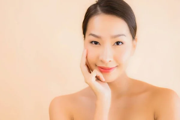 Portrait Belle Jeune Asiatique Visage Femme Avec Beauté Spa Bien — Photo