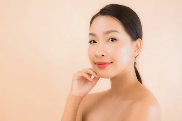 Porträt Schöne Junge Asiatische Gesicht Frau Mit Beauty Wellness Und — Stockfoto