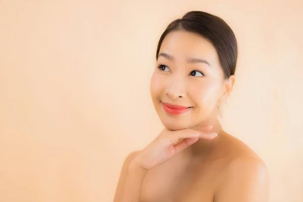 Retrato Hermosa Joven Asiático Cara Mujer Con Belleza Spa Bienestar — Foto de Stock