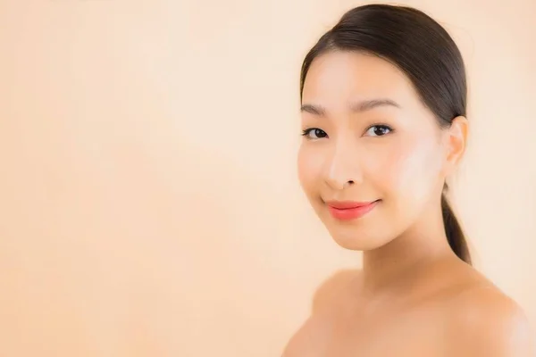 Portrait Belle Jeune Asiatique Visage Femme Avec Beauté Spa Bien — Photo