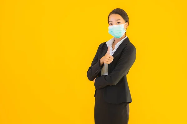 Retrato Hermosa Joven Negocio Asiático Mujer Usar Máscara Para Proteger — Foto de Stock