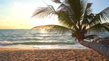 günbatımı güzel dalgalı denizde sakin görüntüleri