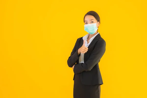 Retrato Hermosa Joven Negocio Asiático Mujer Usar Máscara Para Proteger — Foto de Stock