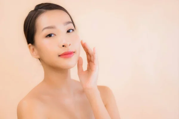 Portré Gyönyörű Fiatal Ázsiai Arc Szépség Spa Wellness Kozmetikai Smink — Stock Fotó