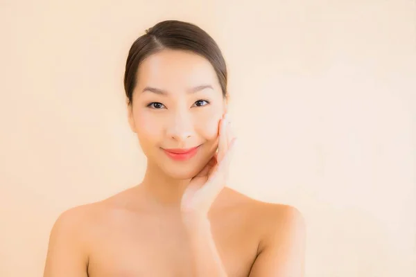 Portrait Belle Jeune Asiatique Visage Femme Avec Beauté Spa Bien — Photo