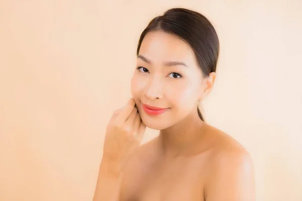 Porträtt Vacker Ung Asiatisk Ansikte Kvinna Med Skönhet Spa Wellness — Stockfoto