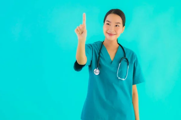 Portrait Beautiful Young Asian Doctor Woman Happy Smile Work Hospital — Stock Photo, Image