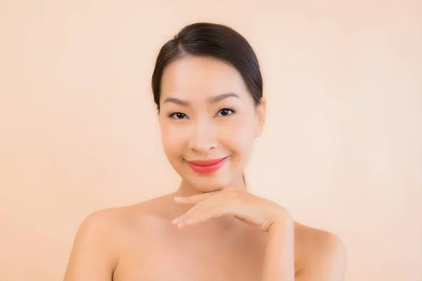 Portrait Belle Jeune Asiatique Visage Femme Avec Beauté Spa Bien — Photo