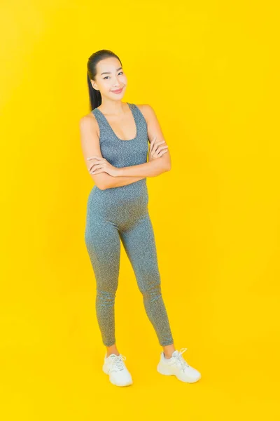 Retrato Bela Jovem Mulher Asiática Com Sportswear Pronto Para Exercício — Fotografia de Stock