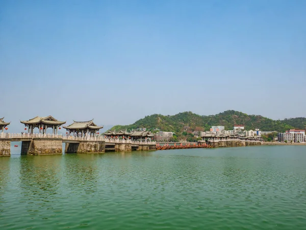 Schöne Landschaft Der Guangji Brücke Das Wahrzeichen Der Stadt Chaozhou Stockbild