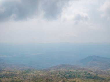 Beautiful scenery view from Yeabmek Cliff on Phu Kradueng mountain national park in Loei City Thailand.Phu Kradueng mountain national park the famous Travel destination