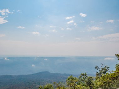 Beautiful scenery view from Phu Kradueng mountain national park in Loei City Thailand.Phu Kradueng mountain national park the famous Travel destination