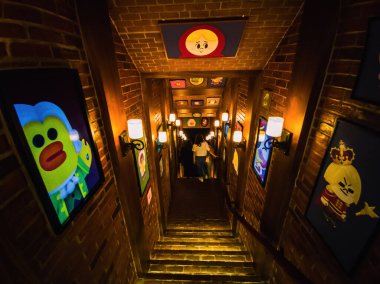 Bangkok/Thailand-29 June 2019:Unacquainted people in Line village at Siam square one community mall at Bangkok city Thailand.