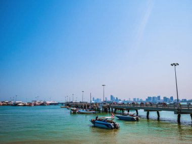 Scenery view of Bali Hai Pier in Pattaya city.Bali Hai Pier the harbor transit between Pattaya and Koh larn island
