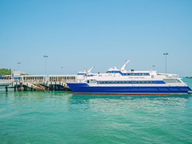 Scenery view of Bali Hai Pier in Pattaya city.Bali Hai Pier the harbor transit between Pattaya and Koh larn island