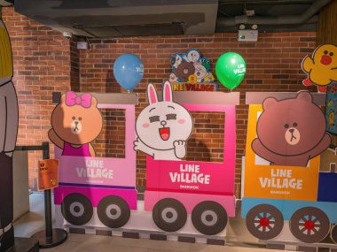 Bangkok/Thailand-29 June 2019:Bangkok Line village at siam one community mall bangkok City Thailand.LINE is communication app which allows you to make FREE voice calls and send FREE messages wherever you are