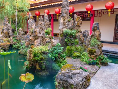 San Chao pu ya Shrine foundation at Udon Thani City Thailand.San Chao Pu-Ya Chinese temple in Udon Thani is a tourist attraction with many aspects of interest