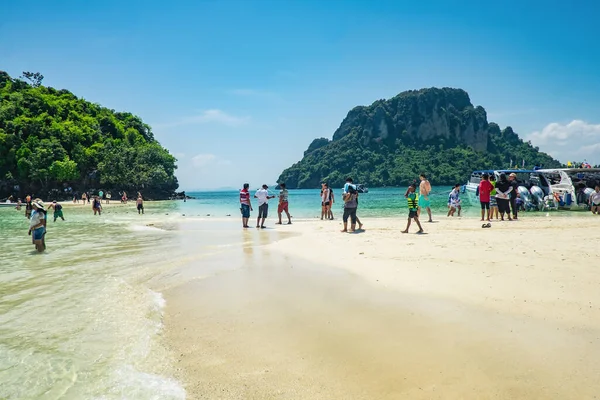 Krabi Thailand Jún 2017 Gyönyörű Idilli Látnivaló Fehér Homok Thale — Stock Fotó