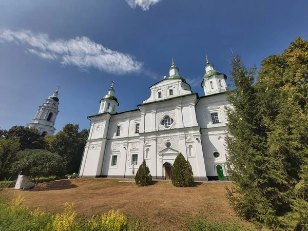 External Facade Cathedral Style Ukrainian Baroque Monastery Mhar Rich Stucco — Stock Photo, Image
