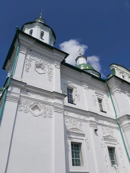 External Facade Cathedral Style Ukrainian Baroque Monastery Mhar Rich Stucco — Stock Photo, Image