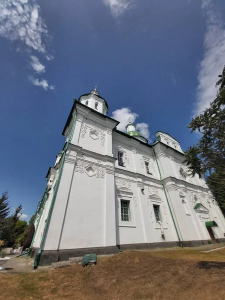 External Facade Cathedral Style Ukrainian Baroque Monastery Mhar Rich Stucco — Stock Photo, Image