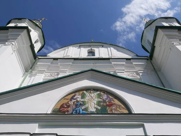 Зовнішній Фасад Собору Стилі Українського Бароко Монастиря Мхар Багатим Стукко — стокове фото