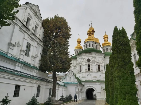 Buitengevel Van Kiev Pechersk Lavra Gereconstrueerde Kathedraal Van Dormition — Stockfoto