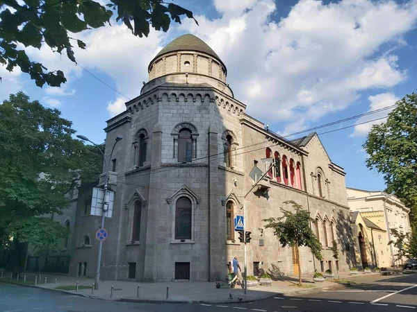 Övergiven Vacker Byggnad Byggd Ukrainsk Arkitektonisk Modern Stil Uam Slutet — Stockfoto