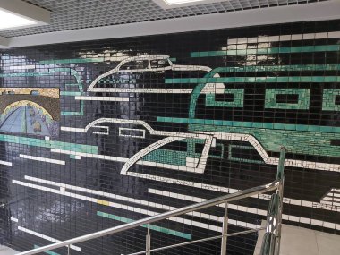 Volodymyr Melnychenko ve Ada Rybachuk tarafından yenilenen Kyiv 'deki otobüs terminalinin içi, 2021' de yenilendi.