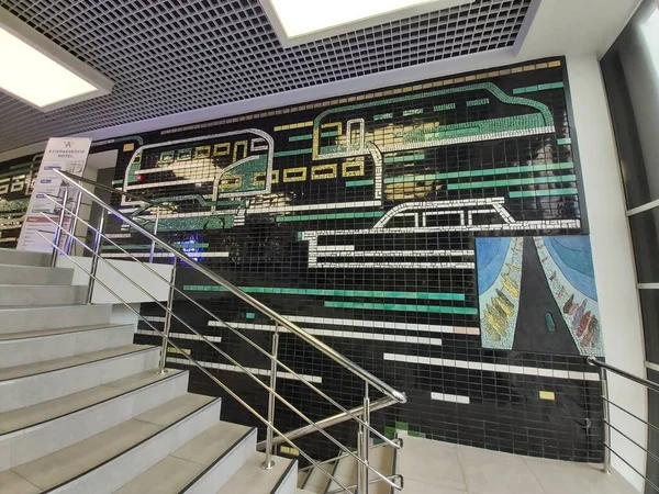 Interior Estação Rodoviária Kiev Construído Década 1960 Renovado 2021 Mosaicos — Fotografia de Stock