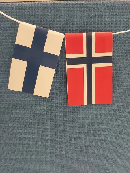 芬兰和挪威国旗 — 图库照片