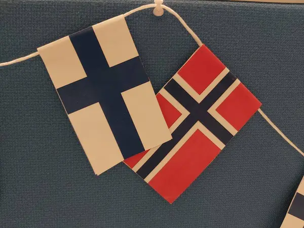 Finland Norway Flags — Stock Photo, Image