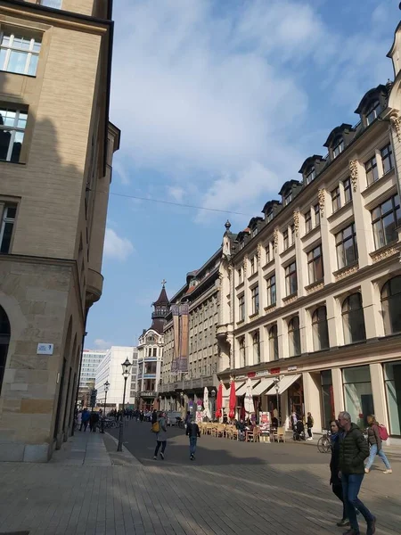 Leipzig Allemagne Bâtiments Rues Dans Centre Ville Leipzig — Photo