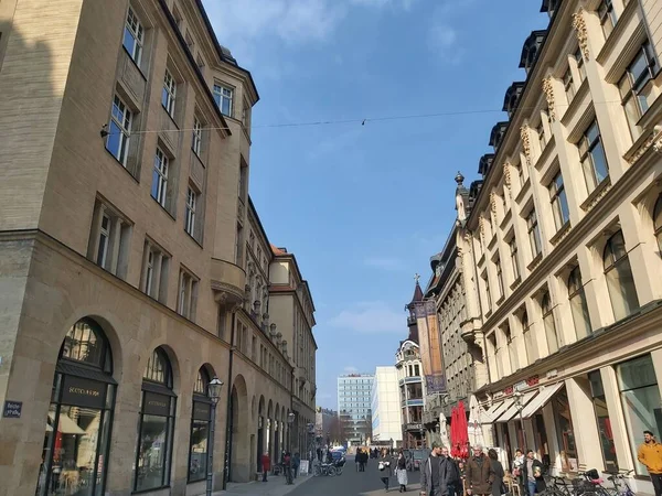 Leipzig Gebäude Und Straßen Der Innenstadt Von Leipzig — Stockfoto