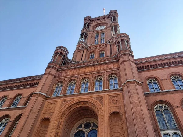 Berliner Červená Rathaus Centru Města — Stock fotografie