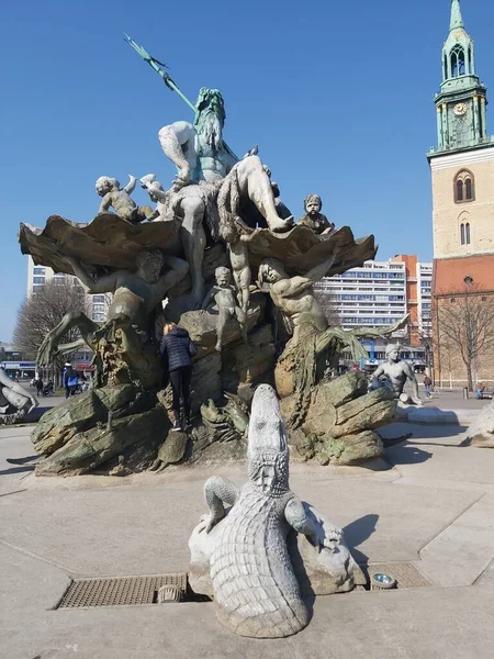 Berlin Allemagne Éléments Fontaine Neptune Berlin — Photo