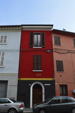 Pesaro, İtalya - 6 Ekim 2017: Pesaro, İtalya 'daki güzel mimari.